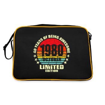 40 ans d'être génial Octobre 1980 Grand-père o - Sac Retro - noir/or - Dos