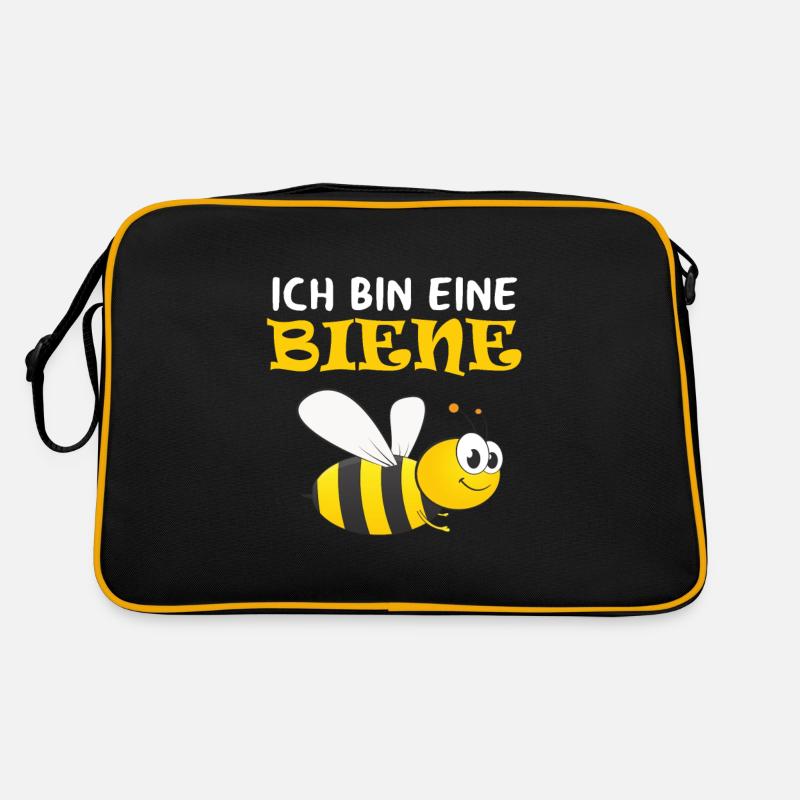 Bienen Kostüm Ersatz - Ich bin eine Biene - Retro Tasche - Schwarz/Gold
