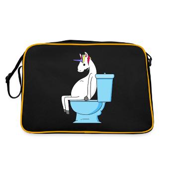 Unicorn Toilet Toilet Toilet Gift - Retro Bag - black/gold - Back