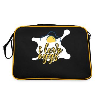 I Love Eggs - Un œuf au plat avec une inscription. - Sac Retro - noir/or - Dos