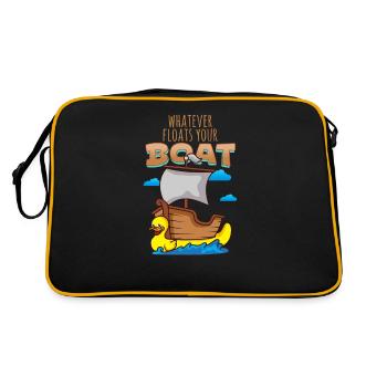 Whatever Floats your boat Badeente Schiff Boot - Retro Tasche - Schwarz/Gold - Hinten