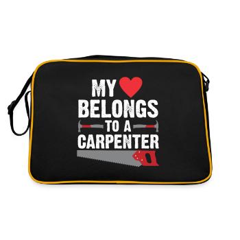 Carpenter wife craftsman husband technician - Retro Bag - black/gold - Back