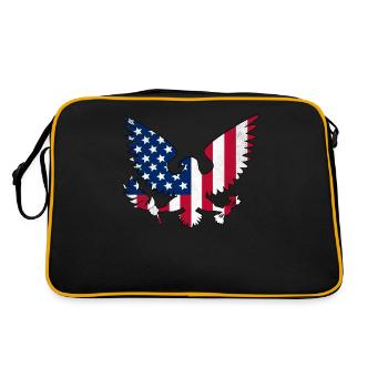 American Eagle Fleur-de-lis Flag French American 4 - Retro Bag - black/gold - Back