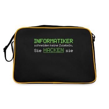 Informatiker Spruch - Retro Tasche - Schwarz/Gold - Hinten