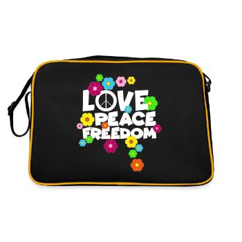 Love Peace Freedom Hippie Schlager Alternative - Retro Bag - black/gold - Back