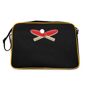 Table tennis racket with table tennis ball - Retro Bag - black/gold - Back