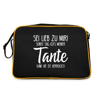 Sei lieb zu Mir sonst sag ichs meiner Tante - Retro Tasche - Schwarz/Gold - Hinten