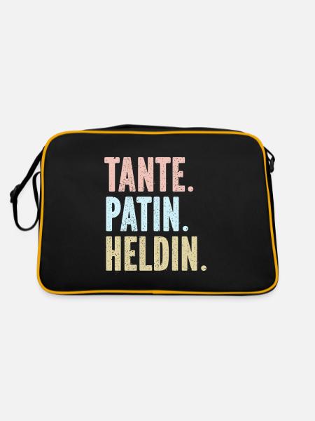 Tante Patin Heldin - Retro Tasche - Schwarz/Gold