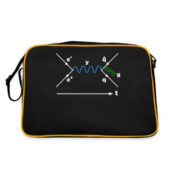 Feynman Diagramm Physik Physiker Mathematiker - Retro Tasche - Schwarz/Gold - Hinten