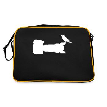 Photographe photographie photographie oiseau - Sac Retro - noir/or - Dos