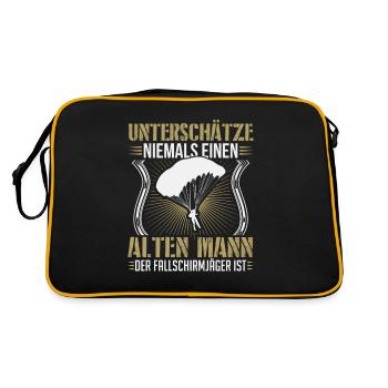 Fallschimspringer Bundeswehr Fallschirmjäger BW - Retro Tasche - Schwarz/Gold - Hinten