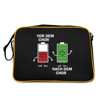 vor dem chor nach dem chor - Retro Tasche - Schwarz/Gold - Hinten