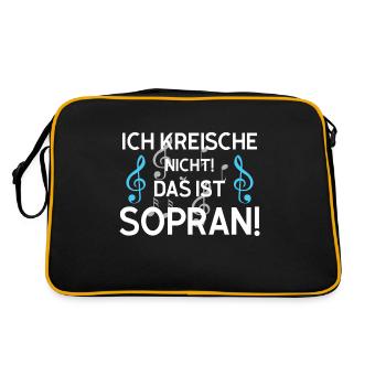 ich kreische nicht! das ist sopran! - Retro Tasche - Schwarz/Gold - Hinten