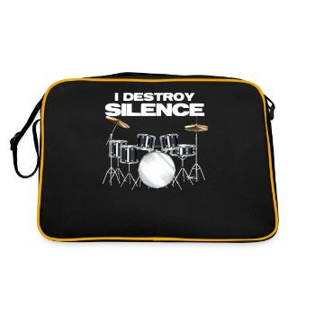 Drums Drummer Drumsticks - Retro Bag - black/gold - Back