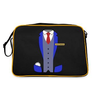 Zugführer Verkleidung Fasching Kostüm Schaffner - Retro Tasche - Schwarz/Gold - Hinten