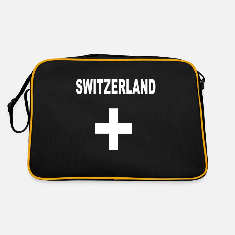 Schweiz - Retro Tasche - Schwarz/Gold