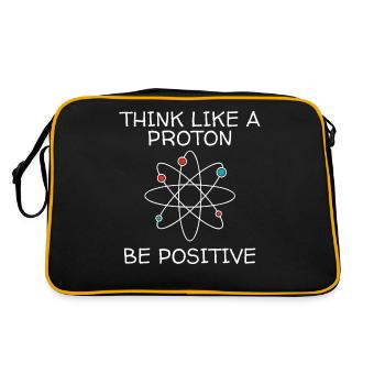 Think Like A Proton Be Positive Science Lover Shir - Retro Bag - black/gold - Back