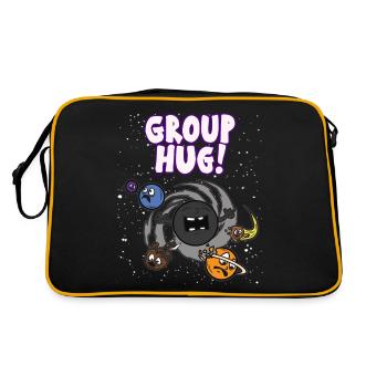 GROUP HUG Schwarzes Loch Lustiger Spruch Wurmloch - Retro Tasche - Schwarz/Gold - Hinten