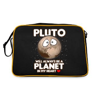 PLUTO ALWAYS BE A PLANET IN MY HEART Funny saying - Retro Bag - black/gold - Back