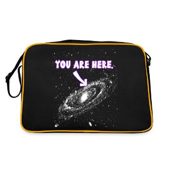 VOUS ÊTES ICI Poussière dans l'univers Humour Drôle - Sac Retro - noir/or - Dos