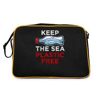 Save The Ocean Keep the Sea plastic free Meer Öko - Retro Bag - black/gold - Back