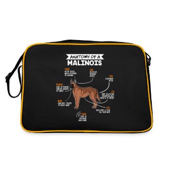 Anatomie du chien Malinois propriétaire de chien - Sac Retro - noir/or - Dos