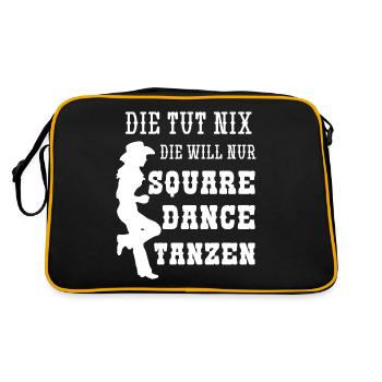 Die Tut Nix Die Will Nur Square Dance Tanzen - Retro Tasche - Schwarz/Gold - Hinten