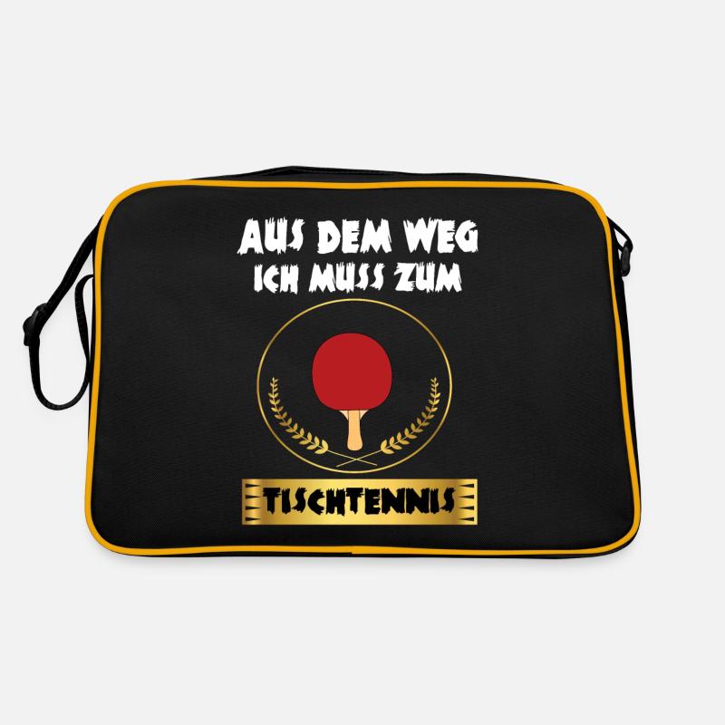 Tischtennis - Retro Tasche - Schwarz/Gold