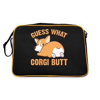 Guess What Corgi Butt Funny Corgi Dog Lover - Retro Bag - black/gold - Back