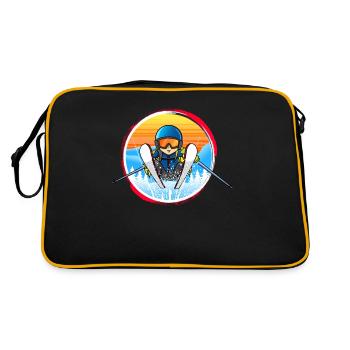 Skieur Professionnel Pistensau Ski Vacation Humour Drôle - Sac Retro - noir/or - Dos