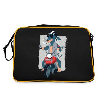 Rocker teckel sur cadeau de motard moto 1187 - Sac Retro - noir/or - Dos