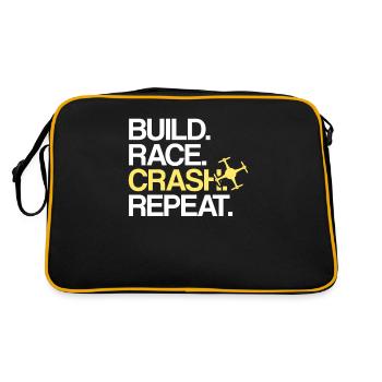 Build Race Crash Repeat | Pilote de drone drone - Sac Retro - noir/or - Dos