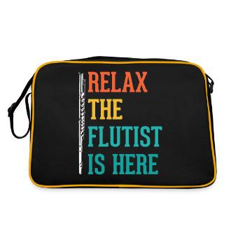 Flöte - Retro Tasche - Schwarz/Gold - Hinten