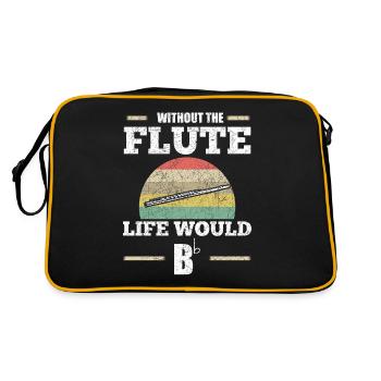 Flöte - Retro Tasche - Schwarz/Gold - Hinten