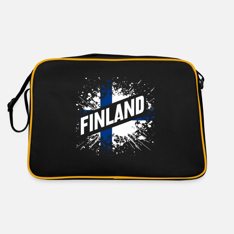 Finnland - Retro Tasche - Schwarz/Gold