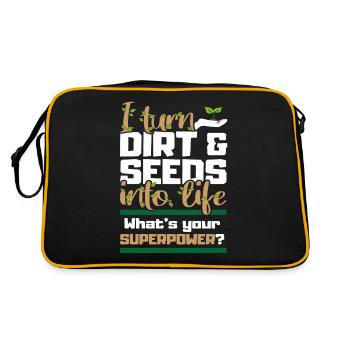 Je transforme la saleté et les graines en jardin - Sac Retro - noir/or - Dos