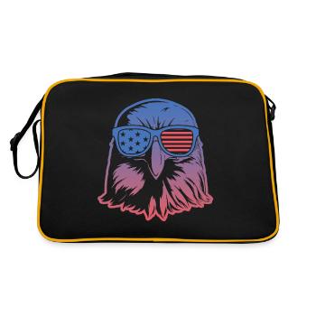 american eagle patriotic person shirt - Retro Bag - black/gold - Back