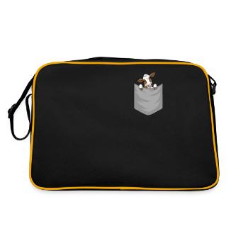 Kuh in Brusttasche - Retro Tasche - Schwarz/Gold - Hinten