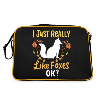 Fox foxes - Retro Bag - black/gold - Back