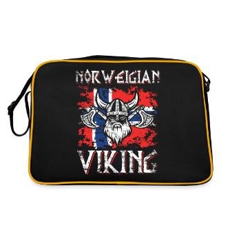 Norway Vikings Scandinavia - Retro Bag - black/gold - Back
