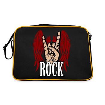 Motif de groupe de rock hard rock pour femmes et hommes - Sac Retro - noir/or - Dos