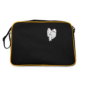 Kuh in Brusttasche - Retro Tasche - Schwarz/Gold - Hinten