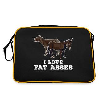 I love fat ass perverted husband husband - Retro Bag - black/gold - Back
