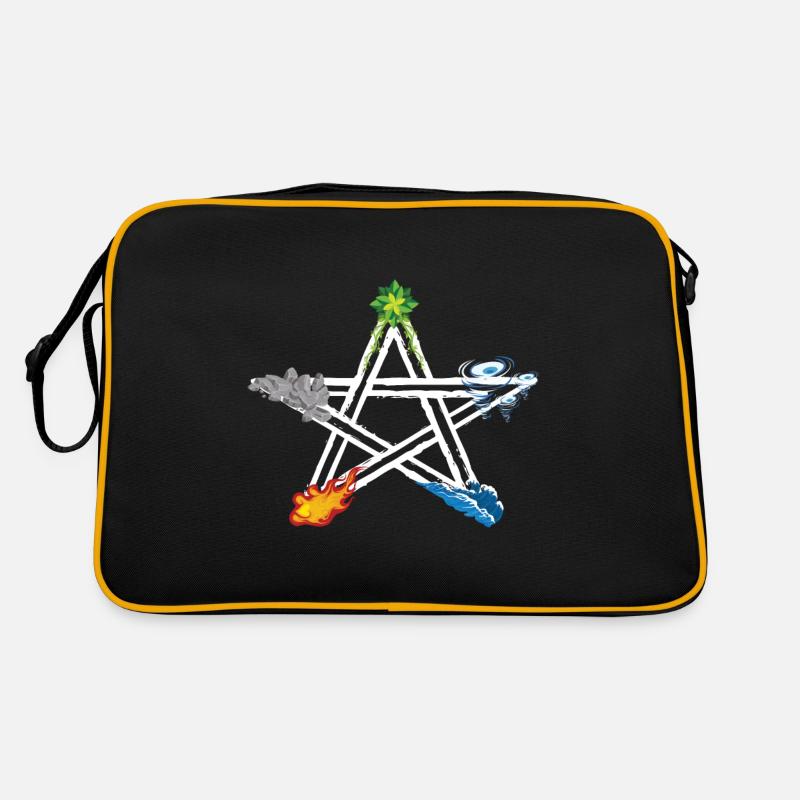 Pentagramme magique des cinq éléments païens de la Wicca Sac Retro