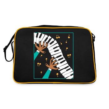 Piano jazz musique - Sac Retro - noir/or - Dos