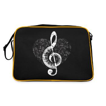 Piano heart music - Retro Bag - black/gold - Back
