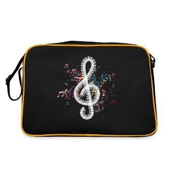 Piano piano player clef - Retro Bag - black/gold - Back