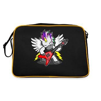 Motif de bande de hard rock licorne femmes hommes enfants - Sac Retro - noir/or - Dos