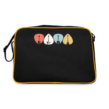 Guitare plectre rock - Sac Retro - noir/or - Dos