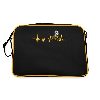 Apiculteur abeille battement de coeur - Sac Retro - noir/or - Dos